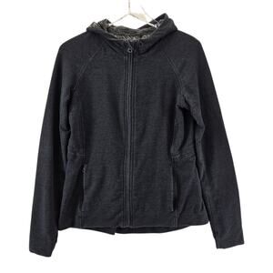 Lululemon Zip Up Hoodie Sweatshirt Womens 8 Charcoal Gray Thumbholes Zip Pockets
